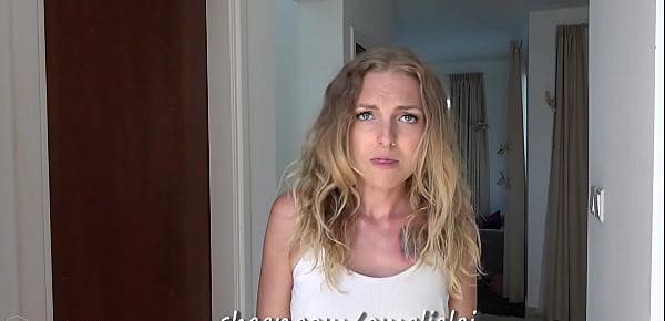  Landlord took advantage of her! She couldn&039;t pay her rent! Amelie Lei, blonde, Deepthroat, doggy